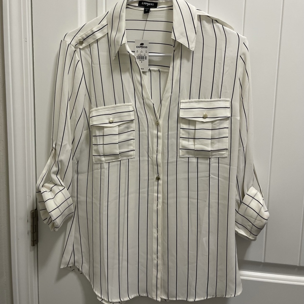 Striped Express Button Up